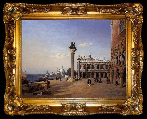 framed  Jean Baptiste Camille  Corot Venise, La Piazetta, ta009-2
